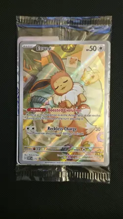 Pokemon TCG Eevee SVP173 Prismatic Evolutions Sealed Promo Card Full Art Holo NM - Image 1