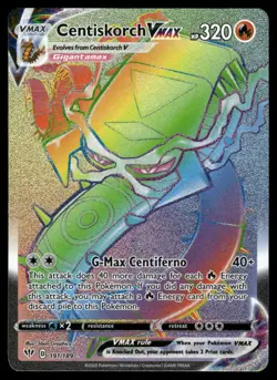 Pokemon Cards Centiskorch VMAX 191/189 Darkness Ablaze Rare Rainbow NM - Image 1