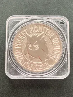 Gengar NO.094 Pokemon Battle Coin Medal 1997 Japan Pokemon RARE Nintendo Silver - Image 1