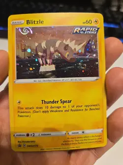 Blitzle Pokemon SWSH173 Black Star Promo with HD Swirl - Image 1