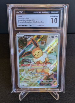 [AUS] Eevee 173 PROMO CGC 10 English Pokemon Card Prismatic Evolutions ETB 2025 - Image 1