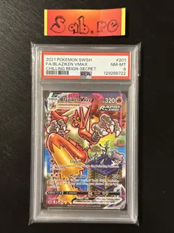 PSA 8 Blaziken VMAX Alt Art SWSH Chilling Reign 201/198 Pokemon Card - Image 1
