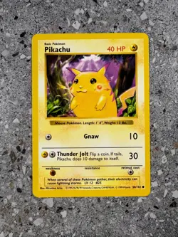 Pokemon TCG Cards SHADOWLESS Base Set Pikachu 58/102 Red Cheeks EXC - Image 1