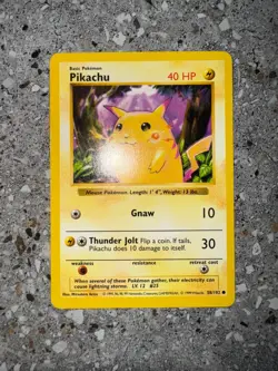 Pokemon TCG Cards SHADOWLESS Base Set Pikachu 58/102 Red Cheeks EXC - Image 3