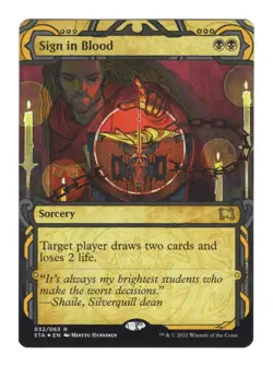 Mint/Near-Mint, English - 1 x MTG Sign in Blood - Foil-Etched Strixhaven: Mystic - Image 1