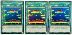 3 x LED9-EN020 Fish Sonar - Ultra Rare 1st Edition Near Mint YuGiOh Cards - Image 1