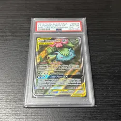 Pokemon Card Venusaur & Snivy GX SM229 Promo Alt Art PSA 8 - NM-MT - Image 1