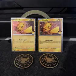 Pikachu 051 /162 Stamped 2026 Pokemon Day 30 Promo TCG With Coin X2 - Image 1