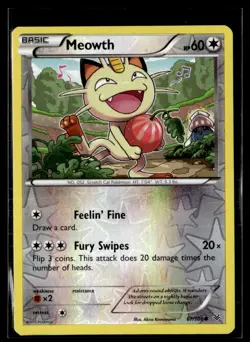 2015 XY - Roaring Skies- Reverse Holo Meowth Basic/Common #67 - Image 1
