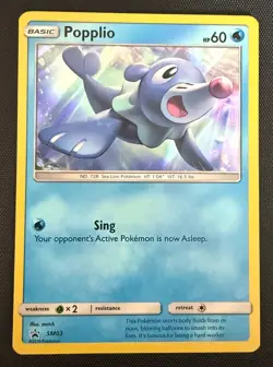 Popplio SM03 Black Star Promo Sun & Moon Holo Rare Pokemon Card - Image 1