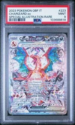 Pokemon PSA 9 Charizard Ex #223 OBF IT Special Illustration Rare 2023 Italiano - Image 2