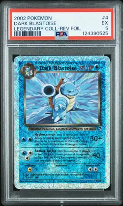 2002 POKEMON LEGENDARY COLLECTION Dark Blastoise #4 REVERSE HOLO PSA 5 - Image 1
