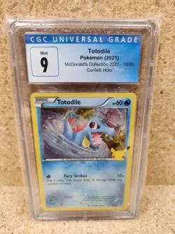 Totodile 18/25 (Holo) - 2021 Pokemon McDonald's Collection - CGC 9 Mint - Image 1