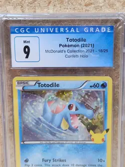 Totodile 18/25 (Holo) - 2021 Pokemon McDonald's Collection - CGC 9 Mint - Image 3