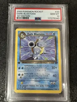 2000 Pokemon DARK BLASTOISE 1st Edition Team Rocket PSA 10 20/82 - Image 1