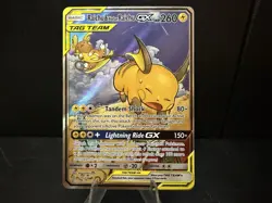 Pokemon Raichu & Alolan Raichu GX 221/236 Tag Team Alt Art Unified Minds Read - Image 1