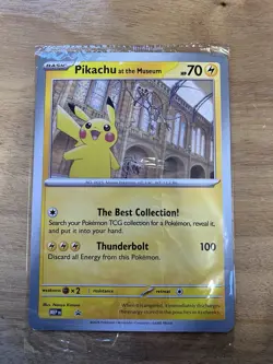 Pikachu At The Museum, Pokemon X Natural History Museum Jumbo Promo Pokemon Card - Image 1