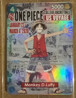 One Piece Monkey.D.Luffy US College Basketball Promo Card - Image 1