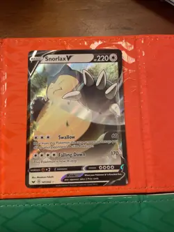 Pokemon TCG Snorlax v Sword & Shield Base Set Holo Ultra Rare Card 141/202 - Image 4
