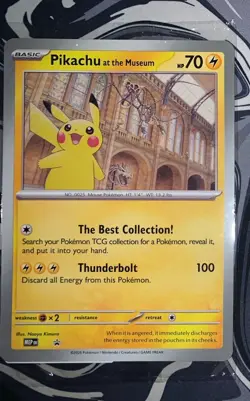 Pikachu At The Museum Jumbo Pokemon Promo Card -Natural History Museum - In Hand - Image 1