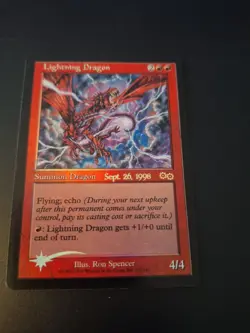 Lightning Dragon Foil MTG Promo Prerelease Cars Magic Gathering rare Urza's Saga - Image 1