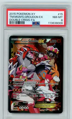 Pokemon TCG Team Magma's Groudon EX Holo Rare Card 15/34 Double Crisis PSA 8 - Image 1