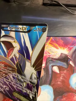 Pokemon Skarmory EX Ultra Rare Full Art XY Base Set 145/146 Extremely Off Center - Image 4