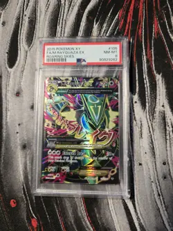 2015 POKEMON XY ROARING SKIES #105 FULL ART/M RAYQUAZA EX PSA 8 - Image 1