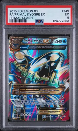 2015 Pokemon XY Primal Clash Primal Kyogre EX Full Art 149/160 #149 PSA 5 - Image 1