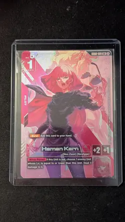 Haman Karn GD02-091 R Newtype Challenge Top 4 Gundam TCG Promo Card - Image 1