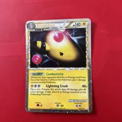 Ampharos Prime 105/123 Ultra Rare HGSS Base Pokemon Card 2010 LP - Image 1