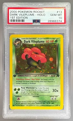 Dark Vileplume 2000 Pokemon Team Rocket First Edition #13 Holo PSA 10 - Image 1