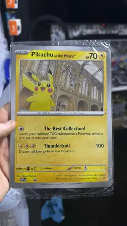 Pikachu At The Museum, Pokemon X Natural History Museum Jumbo Promo Pokemon Card - Image 1