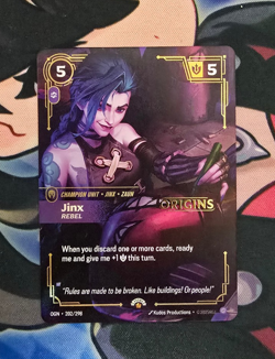 Riftbound - Jinx, Rebel - Stamped Promo Foil - 202/298 - Origins NM Unused Card - Image 1