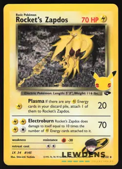 Rockets Zapdos - 15/132 - Holo Rare - Celebrations Classic - Pokemon Card - Image 1