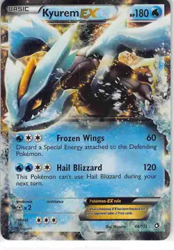 Kyurem EX 44/113 Holo Rare EX Legendary Treasures Pokemon NM - Image 1