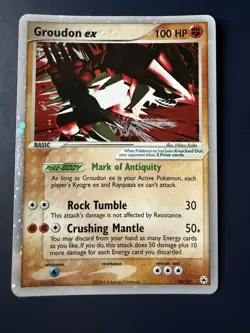 Pokemon Groudon EX Holo Card Hidden Legends Series 93/101 Pokemon - Image 1