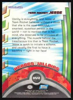 Team Rocket: Jesse HV2 - Pokemon Topps Series 2 - TV Animation - 2000 - Image 2