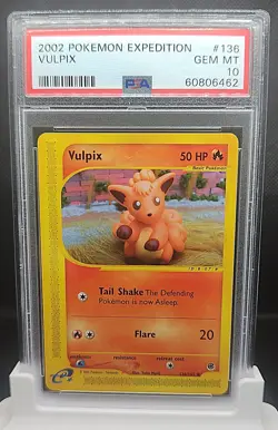 Vulpix 136/165 Non-Holo Expedition 2002 Pokemon - Gem Mint PSA 10 - Low Pop - Image 1