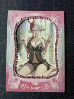 Goddess Bikini Uta Pink Diamond Thick Card Waifu Doujin One Piece Full Art - Image 1