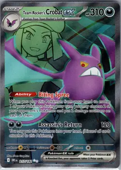 Team Rocket's Crobat ex 217/182 SV10: Destined Rivals - Pokemon Card - NM - Image 1
