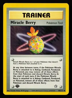 Miracle Berry 94/111 Uncommon 1st Edition Neo Genesis Pokemon Card - Image 1