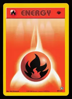 Fire Energy 107/111 1st Edition Neo Genesis Pokemon Card - Image 1