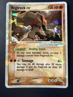 Pokemon Regirock EX Cracked Ice Holo 98/101; EX Hidden Legends 2004; LP/MP - Image 1