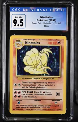 Pokemon Ninetales 012/102 Base Set Holo CGC 9.5 - Image 1