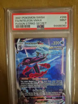 Pokemon Fusion Strike Inteleon VMAX 266/264 Alternative Art Alt Holo Foil PSA 9 - Image 2