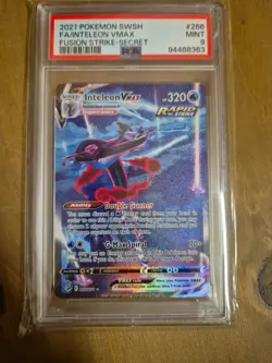Pokemon Fusion Strike Inteleon VMAX 266/264 Alternative Art Alt Holo Foil PSA 9 - Image 5