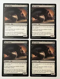MTG Magic The Gathering: Dominaria: Rat Colony #101/269 Common - Play Set Of 4 - Image 1