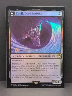 Cecil, Dark Knight prerelease FOIL Final Fantasy 4 FFIV MTG Magic promo stamp NM - Image 1