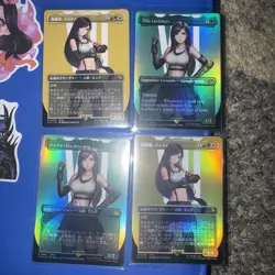 MTG Tifa Lockhart (Borderless) Foil Final Fantasy Japanese And English Lot Of 4 - Image 1